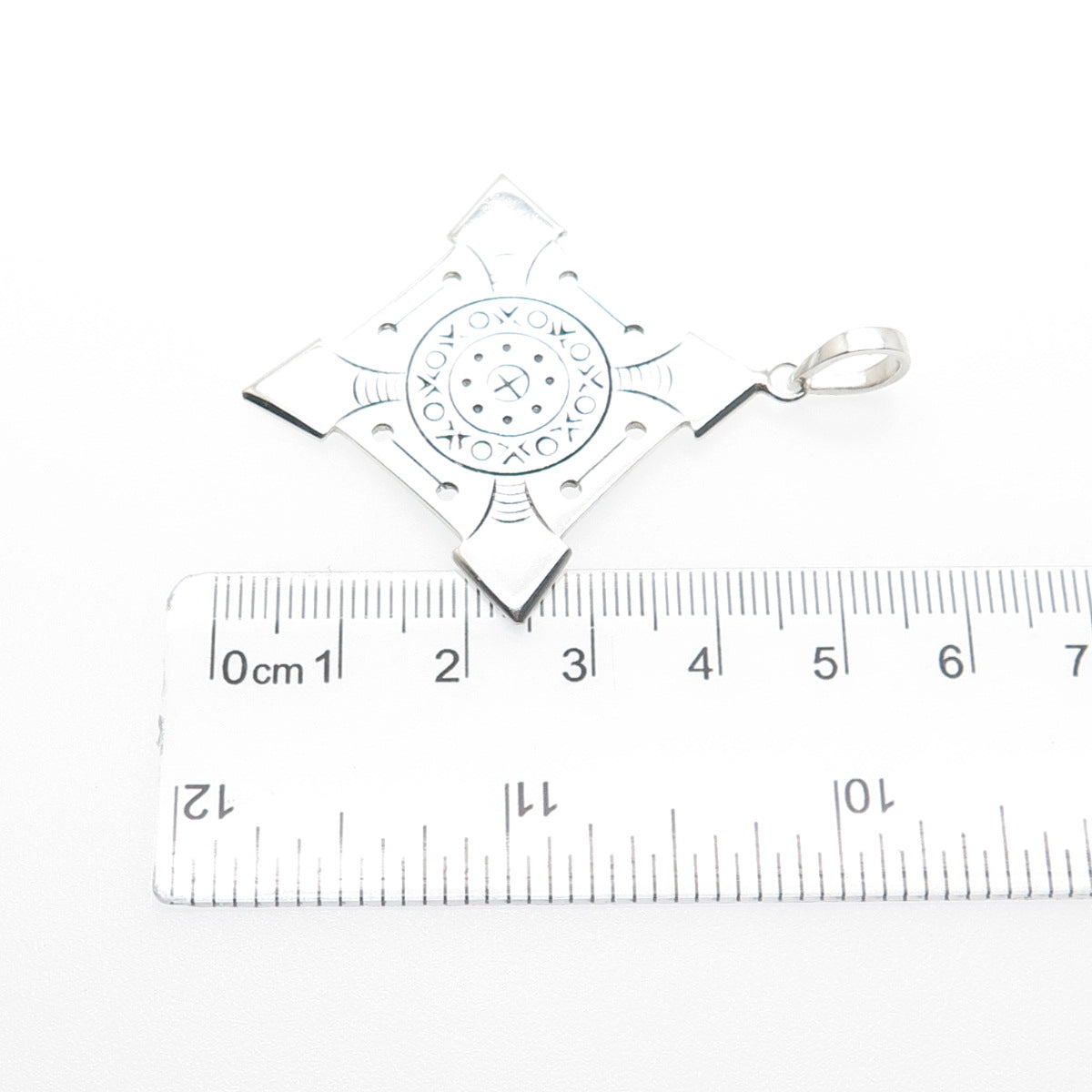 925 Sterling Silver Vintage Ethnic Cross Charm Pendant