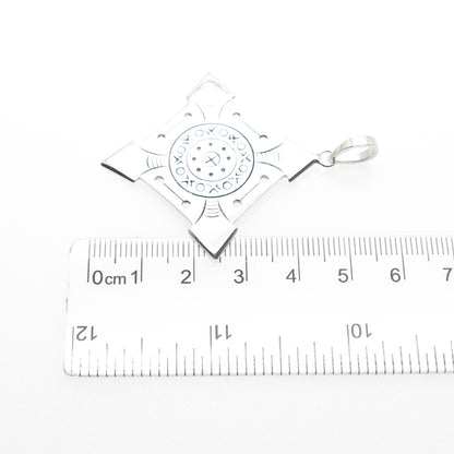 925 Sterling Silver Vintage Ethnic Cross Charm Pendant