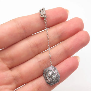 925 Sterling Silver Vintage W.C.S. Co. Ruiiner High School Pin Brooch w/ Chain