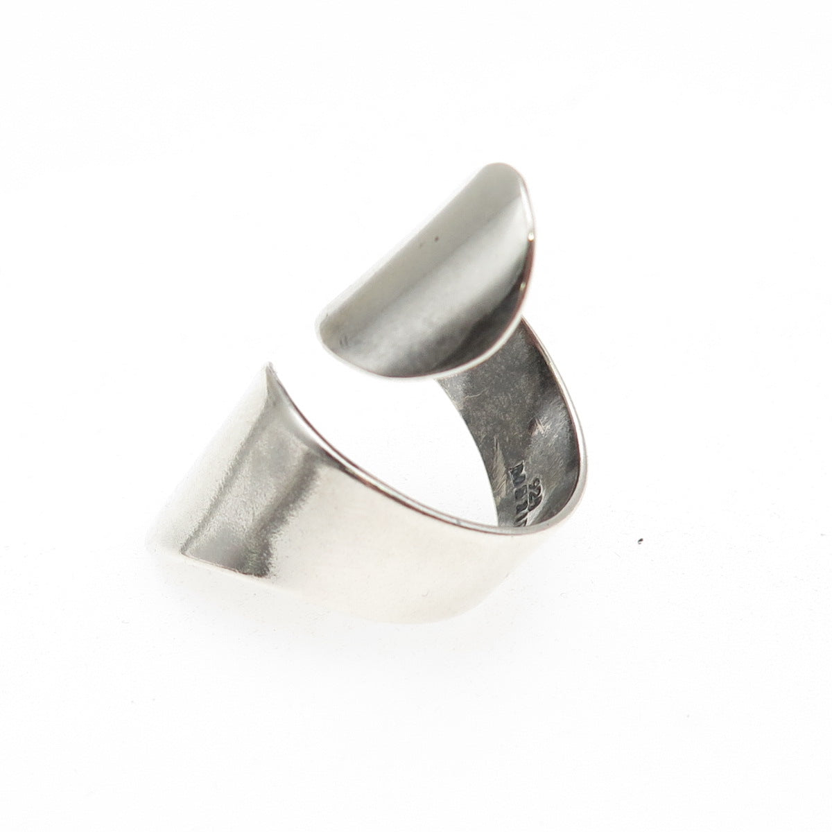 925 Sterling Silver Vintage Mexico Modernist Adjustable Ring Size 7.25