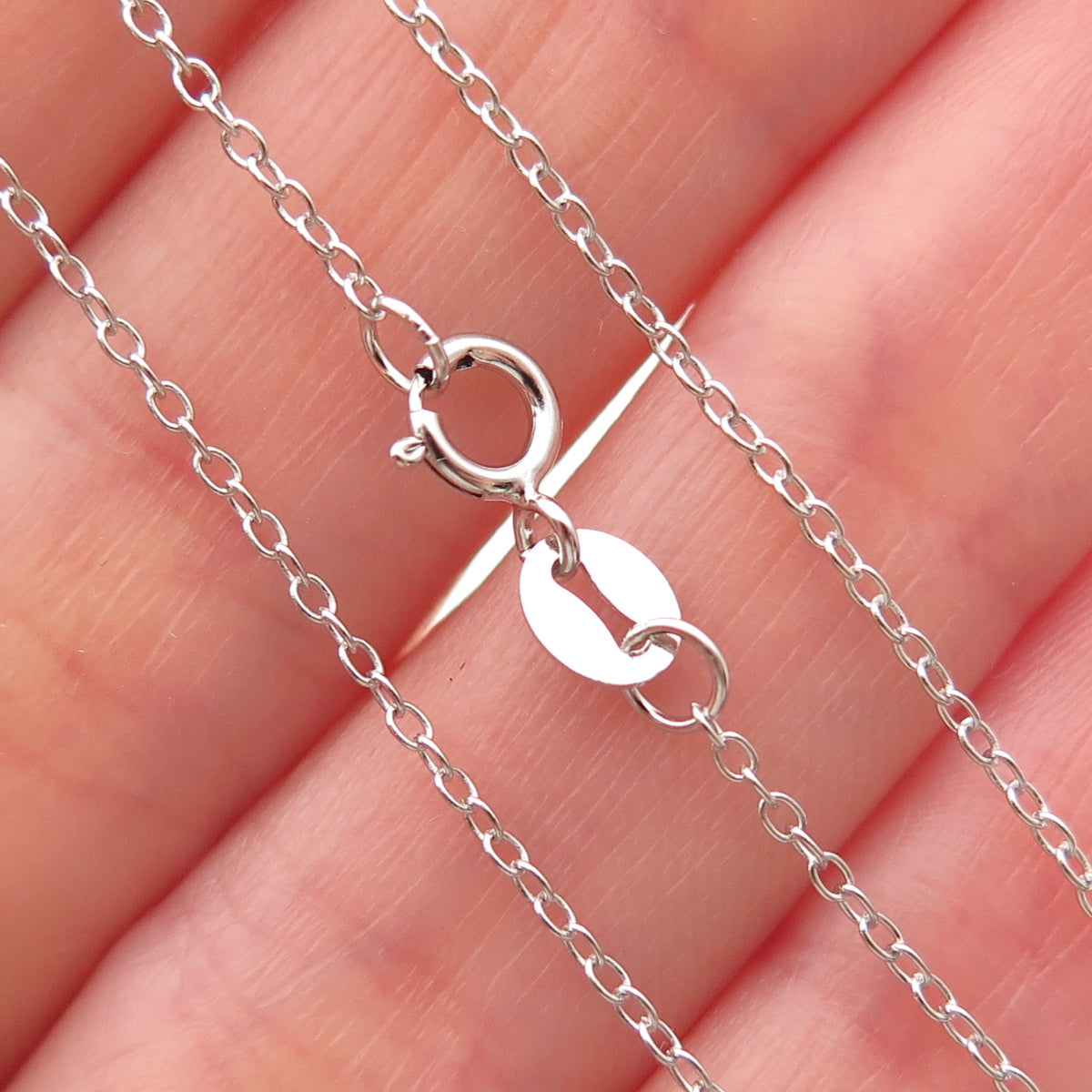 925 Sterling Silver Cable Chain Necklace 18"