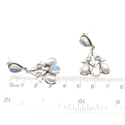 Nicky Butler Sterling Silver Vintage Real Pearl Moonstone & White Topaz Earrings