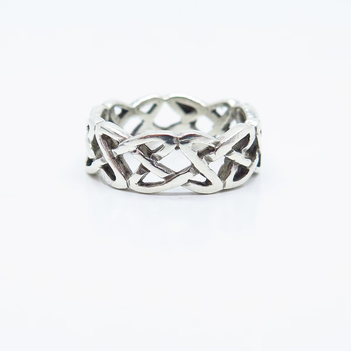 925 Sterling Silver Vintage Celtic Band Ring Size 6