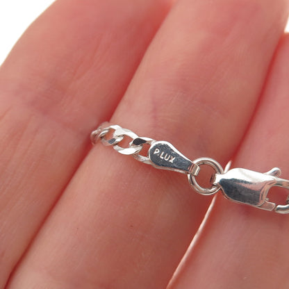 P. Lux 925 Sterling Silver Vintage Italy Curb Chain Necklace 20"