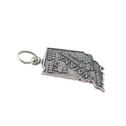 FRENCH & FRANKLIN Sterling Silver Vintage Indiana Oxidized Minimalist Pendant