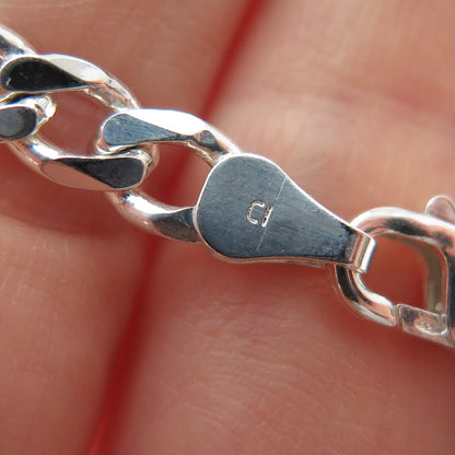 925 Sterling Silver Vintage Italy Curb Chain Necklace 20"