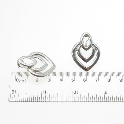 ROSS SIMONS 925 Sterling Silver Vintage Heart Omega Back Earrings