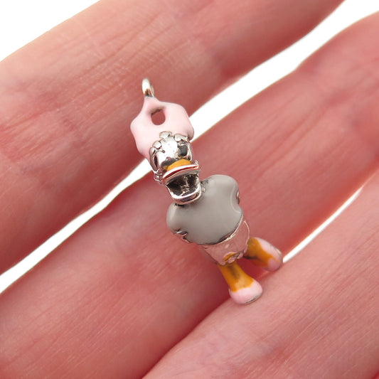 Thomas Sabo Sterling Silver Vintage Enamel Disney Daisy Duck 3D Charm Pendant
