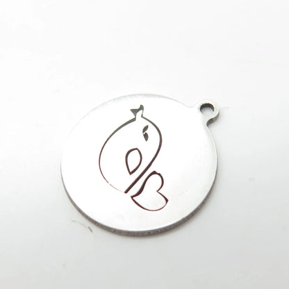 925 Sterling Silver USA Two In Town Dolphin Charm Pendant