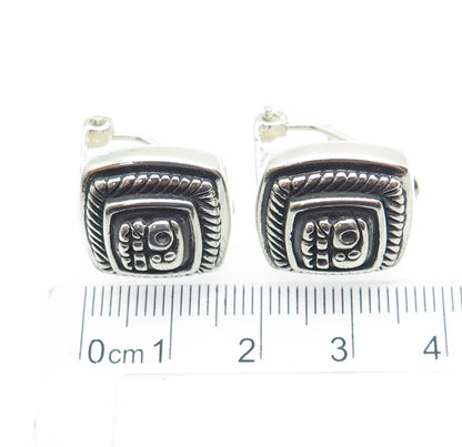 MG Michal Golan 925 Sterling Silver Vintage Tribal Oxidized Omega Back Earrings