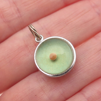 925 Sterling Silver Antique Art Deco Amulet of Faith Mustard Seed Mini Pendant