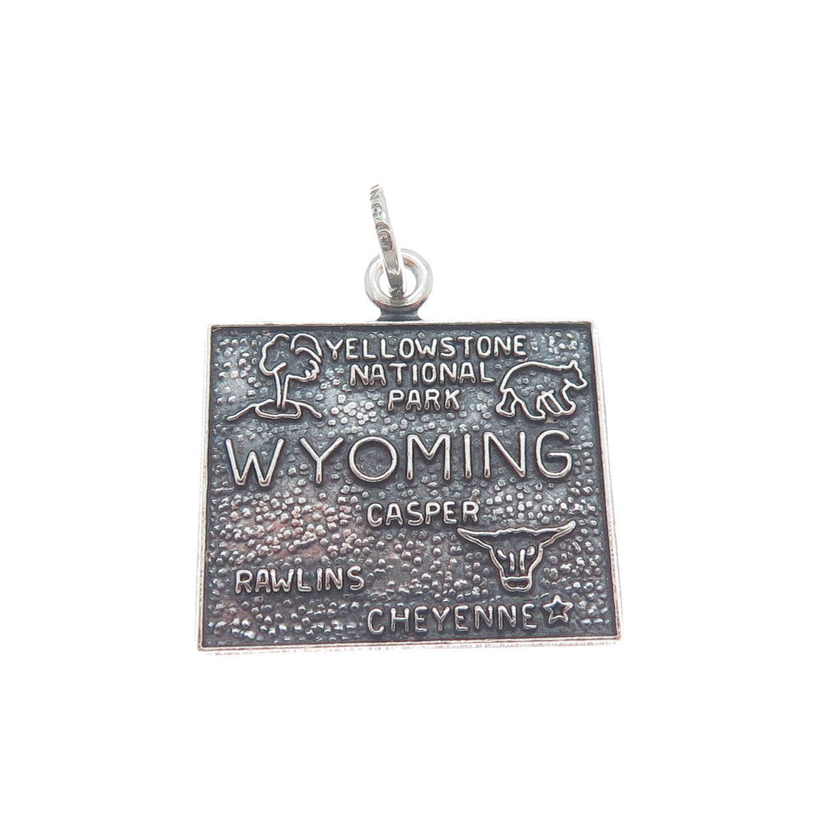 FRENCH & FRANKLIN Sterling Silver Vintage Wyoming Oxidized Minimalist Pendant