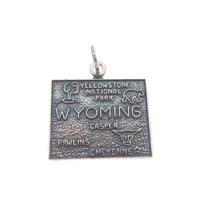 FRENCH & FRANKLIN Sterling Silver Vintage Wyoming Oxidized Minimalist Pendant