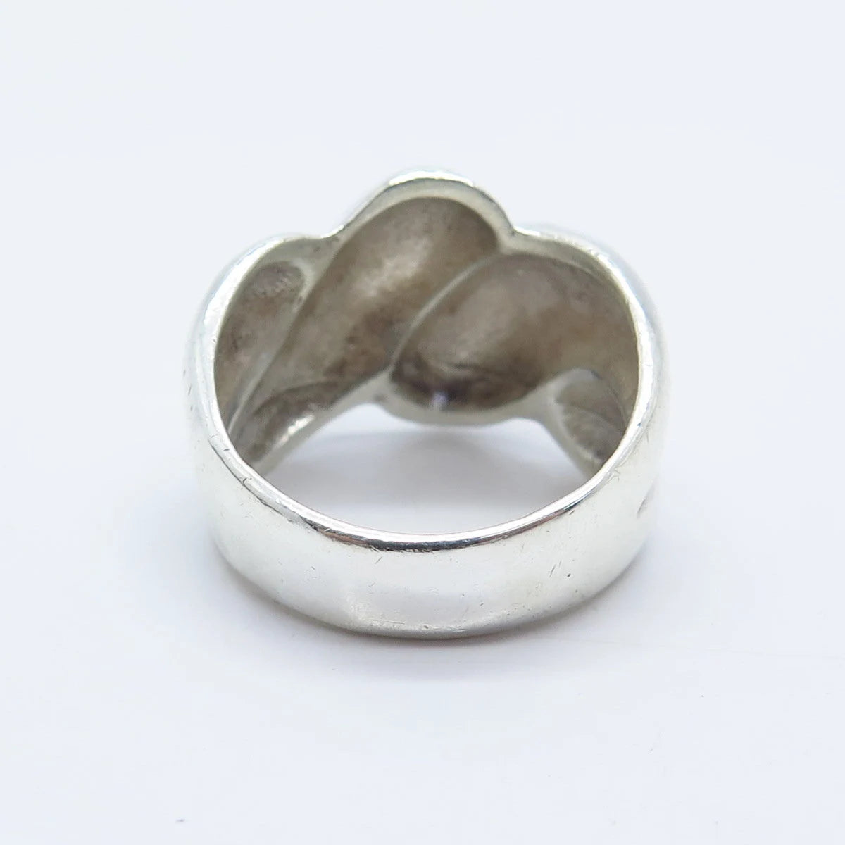 925 Sterling Silver Vintage Ribbed Ring Size 9.75