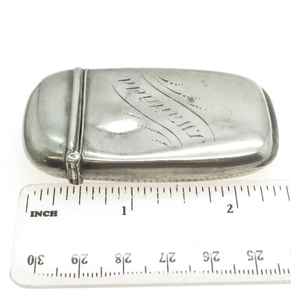 925 Sterling Silver Antique Art Deco Engraved "J. Whitfield" Match / Vesta Case