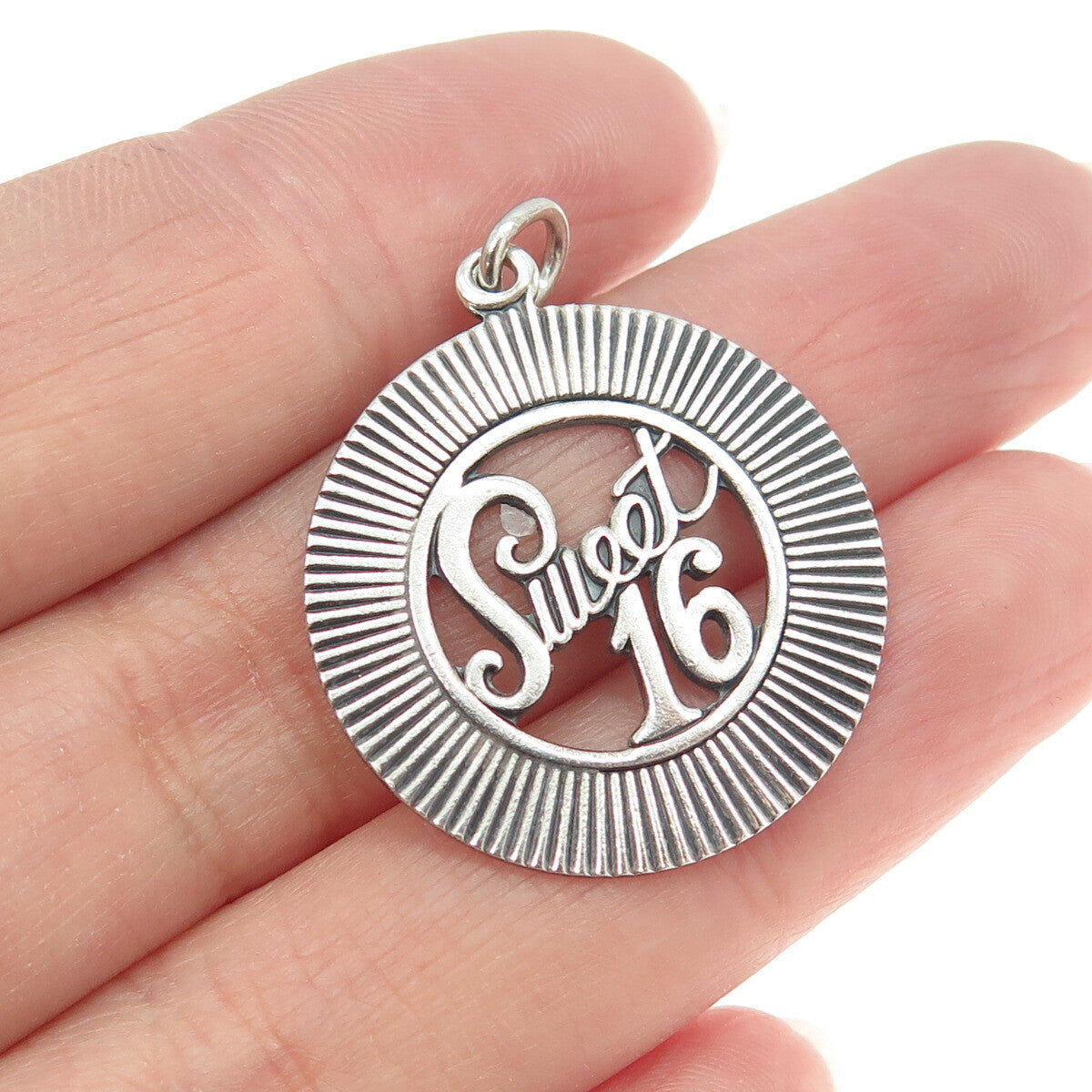DANECRAFT 925 Sterling Silver Vintage "Sweet 16" Round Pendant
