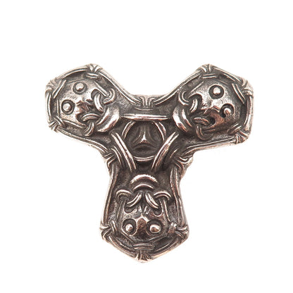 David Andersen 925S Sterling Silver Vintage Norway Saga Oxidized Pin Brooch