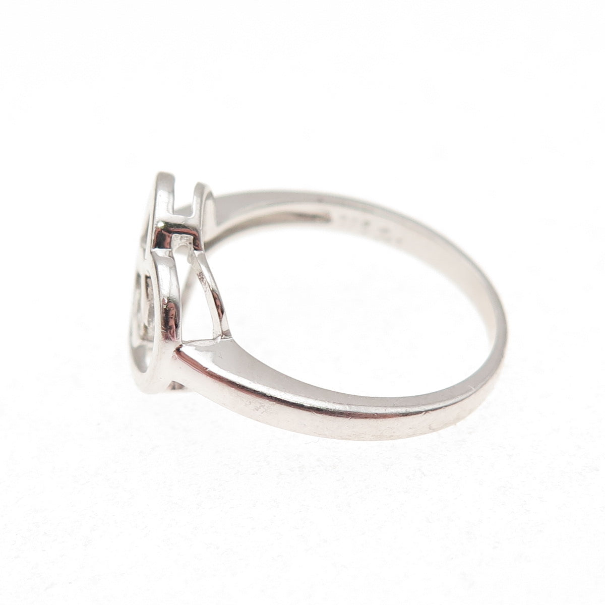 Jewelry Concepts 925 Sterling Silver Real Champagne Diamond Heart Ring Size 5.75
