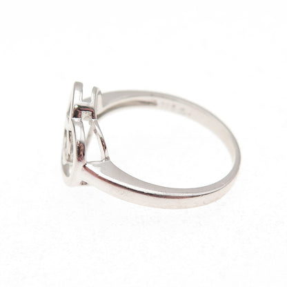 Jewelry Concepts 925 Sterling Silver Real Champagne Diamond Heart Ring Size 5.75