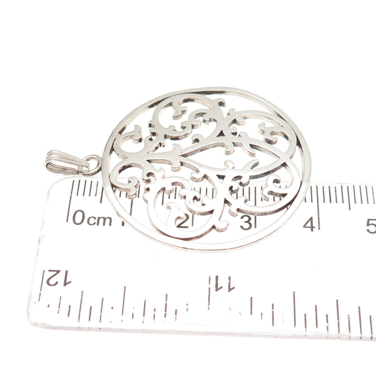 IC James Craig 925 Sterling Silver Vintage Ornate Floral Charm Pendant
