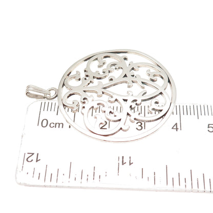 IC James Craig 925 Sterling Silver Vintage Ornate Floral Charm Pendant