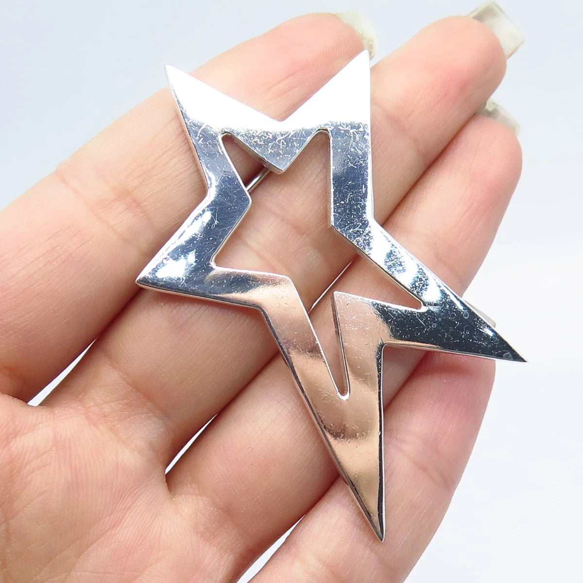 925 Sterling Silver Vintage Mexico Star Pin Brooch