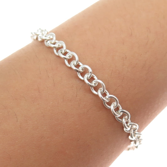 WHITNEY KELLY 925 Sterling Silver Vintage Rolo Link Bracelet 7"