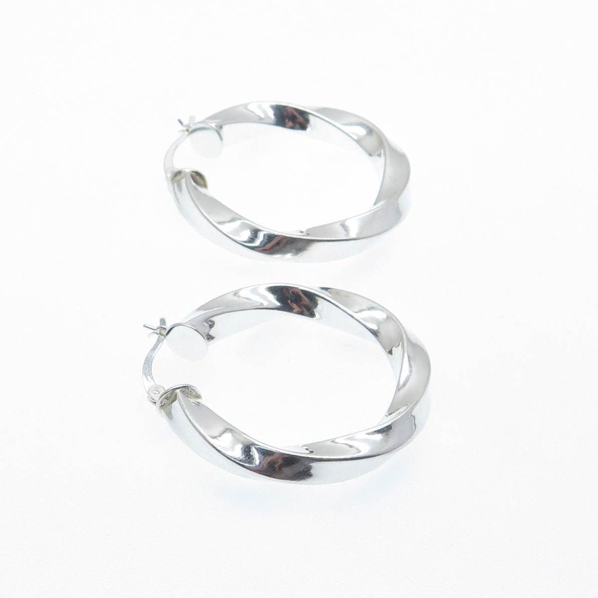 925 Sterling Silver 35mm Twisted Hoop Earrings