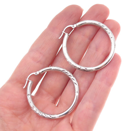 925 Sterling Silver Vintage Tube Hoop Earrings