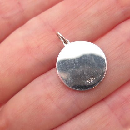 925 Sterling Silver Red Enamel Couple Hearts Charm Pendant