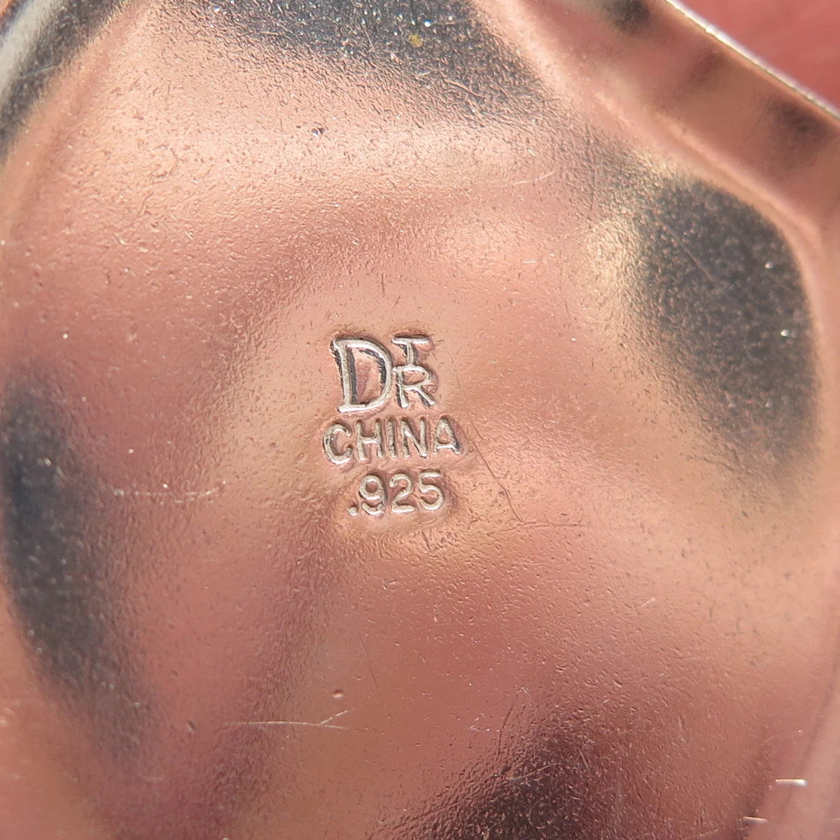925 Sterling Silver Vintage Jay King Desert Rose Real Fossil Abstract Pendant