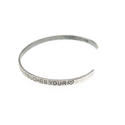 925 Sterling Silver Vintage True Friend Oxidized Adjustable Cuff Bracelet 7"