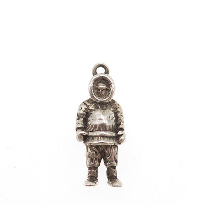 Old Pawn 925 Sterling Silver Vintage Alaskan Inuit Oxidized Mini Charm Pendant