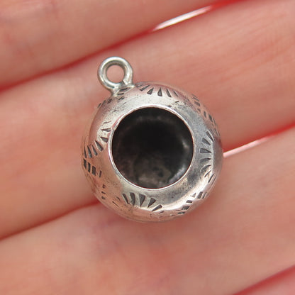 Old Pawn 925 Sterling Silver Vintage Southwestern Native Bowl Charm Pendant