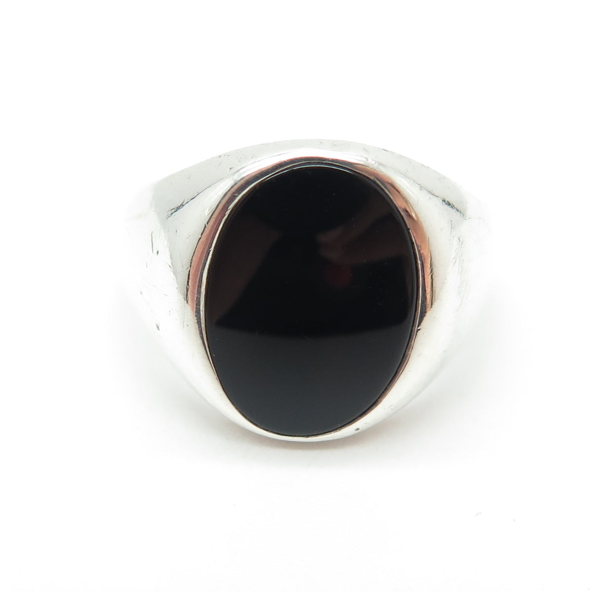 BINDER BROS. 925 Sterling Silver Vintage Real Black Onyx Gem Ring Size 10.75