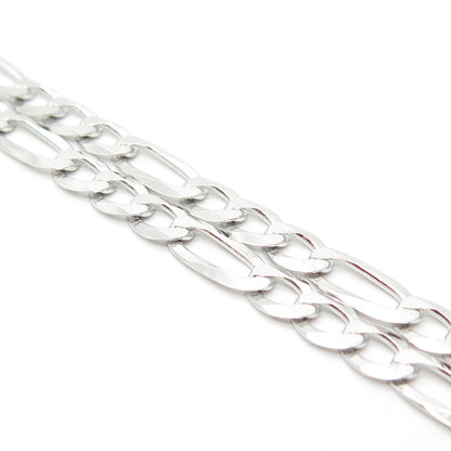 925 Sterling Silver Italy P. Lux Figaro Chain Necklace 24"
