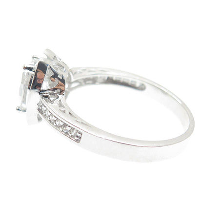 925 Sterling Silver Oval & Round-Cut C Z Promise Ring Size 10.25