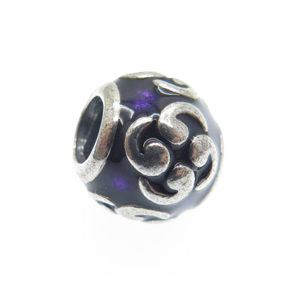 PANDORA 925 Sterling Silver Purple Enamel Zen Bead Charm
