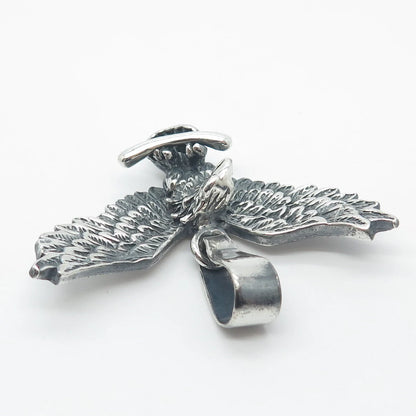 925 Sterling Silver Vintage Hawk Bird Pendant