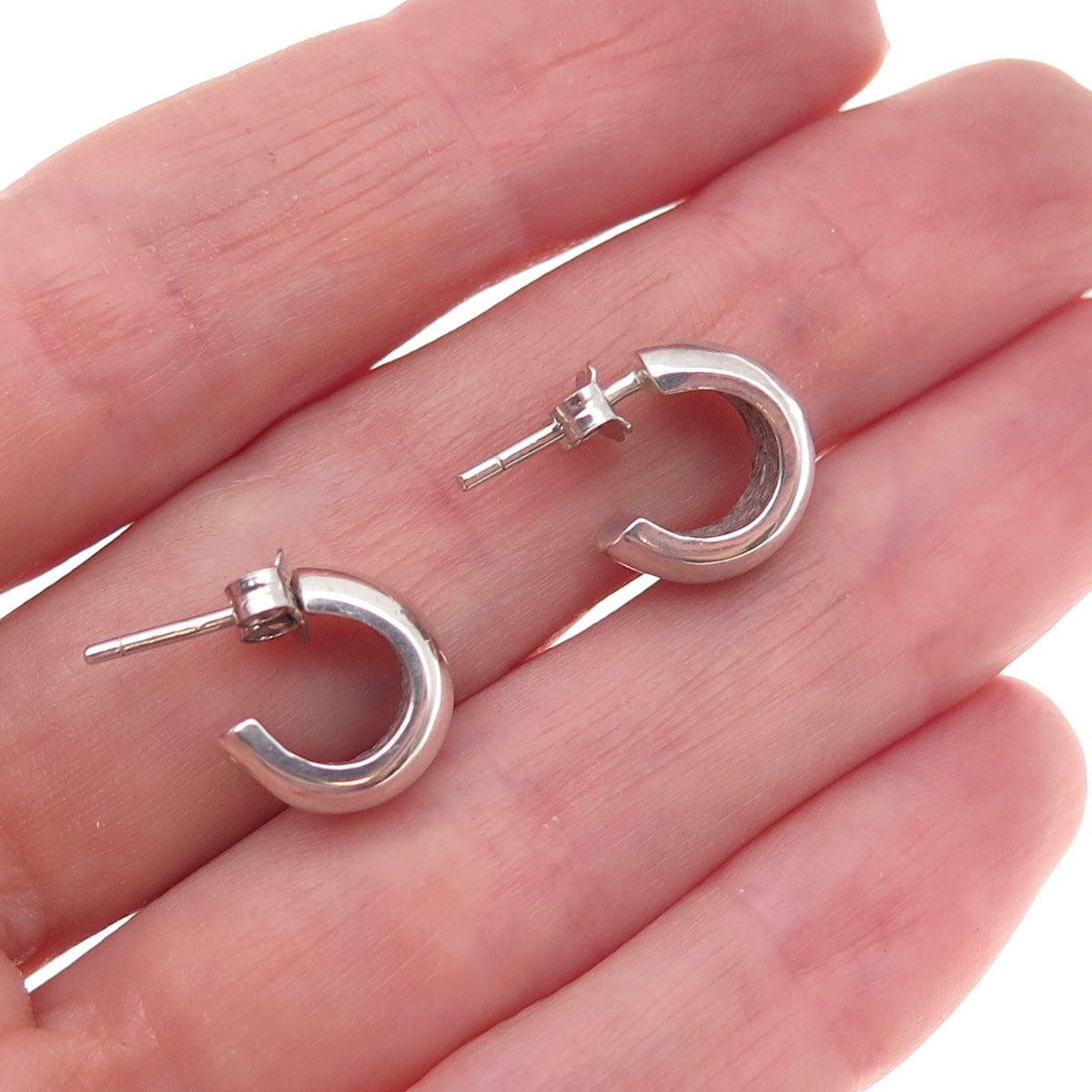 925 Sterling Silver Vintage Hoop Earrings