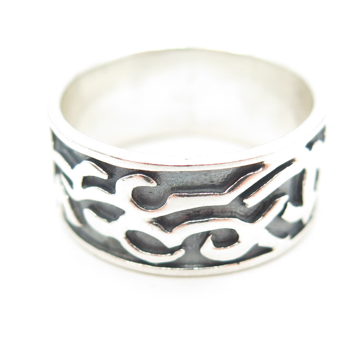 925 Sterling Silver Vintage Barbed Wire Band Ring Size 8.75