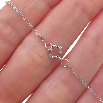 925 Sterling Silver Real Round-Cut Citrine Cable Chain Necklace 18"