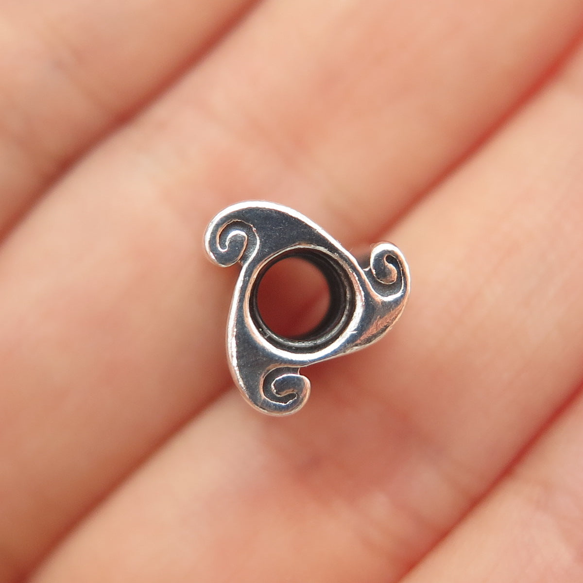 PANDORA 925 Sterling Silver Good Luck Celtic Triskelion Slide Bead Charm