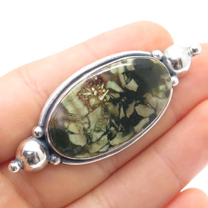 TSJC TOM JENNY SCHLECHT Old Pawn 925 Sterling Silver Vintage Agate Pin Brooch