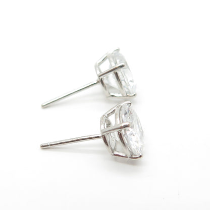 925 Sterling Silver Round-Cut C Z Stud Earrings