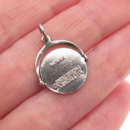 Disney 925 Sterling Silver Vintage Enamel Walt Disney World Mini Charm Pendant