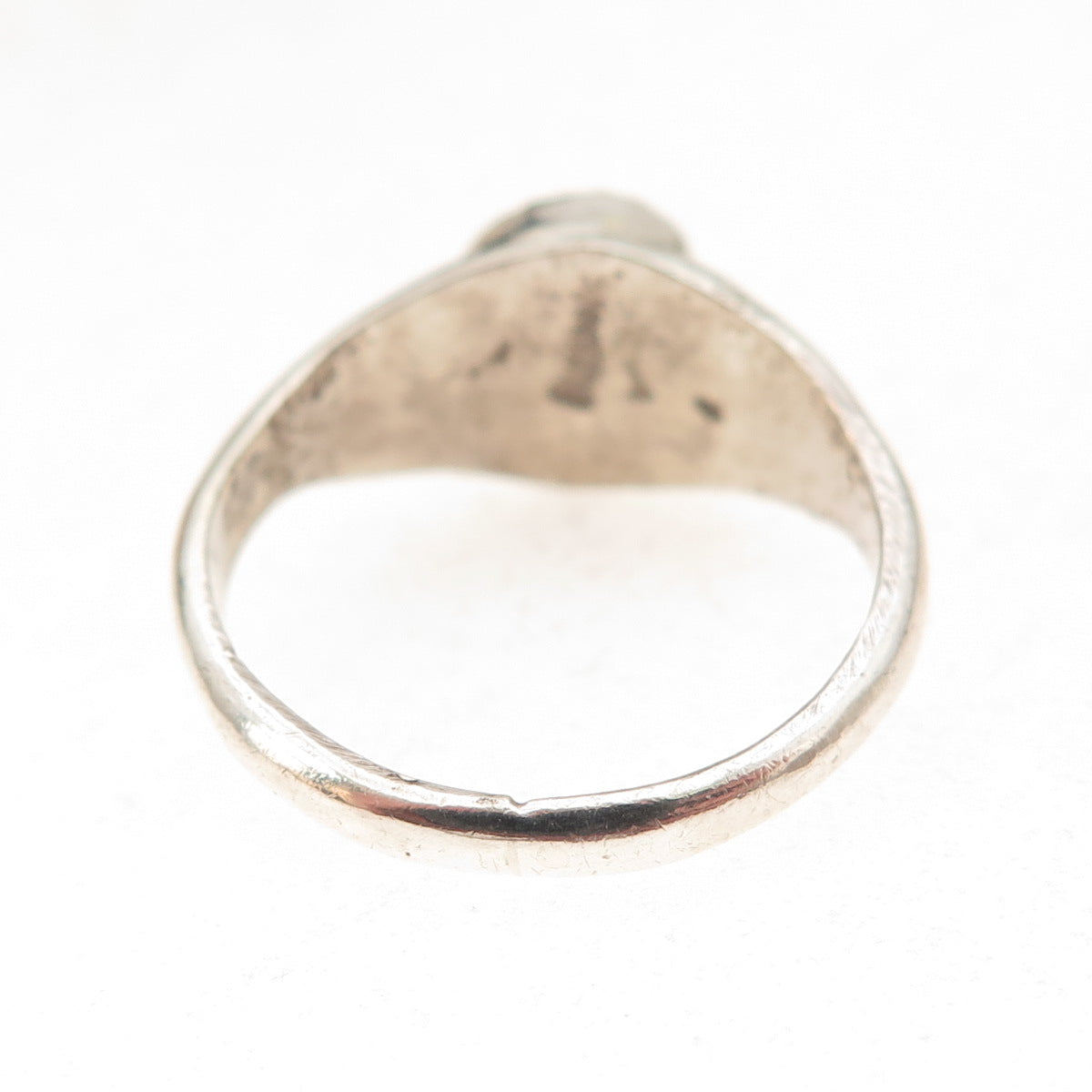 Old Pawn Sterling Silver Vintage Southwestern Turquoise Tribal Ring Size 7.75