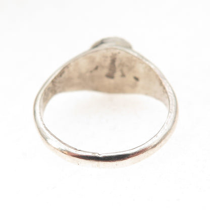 Old Pawn Sterling Silver Vintage Southwestern Turquoise Tribal Ring Size 7.75