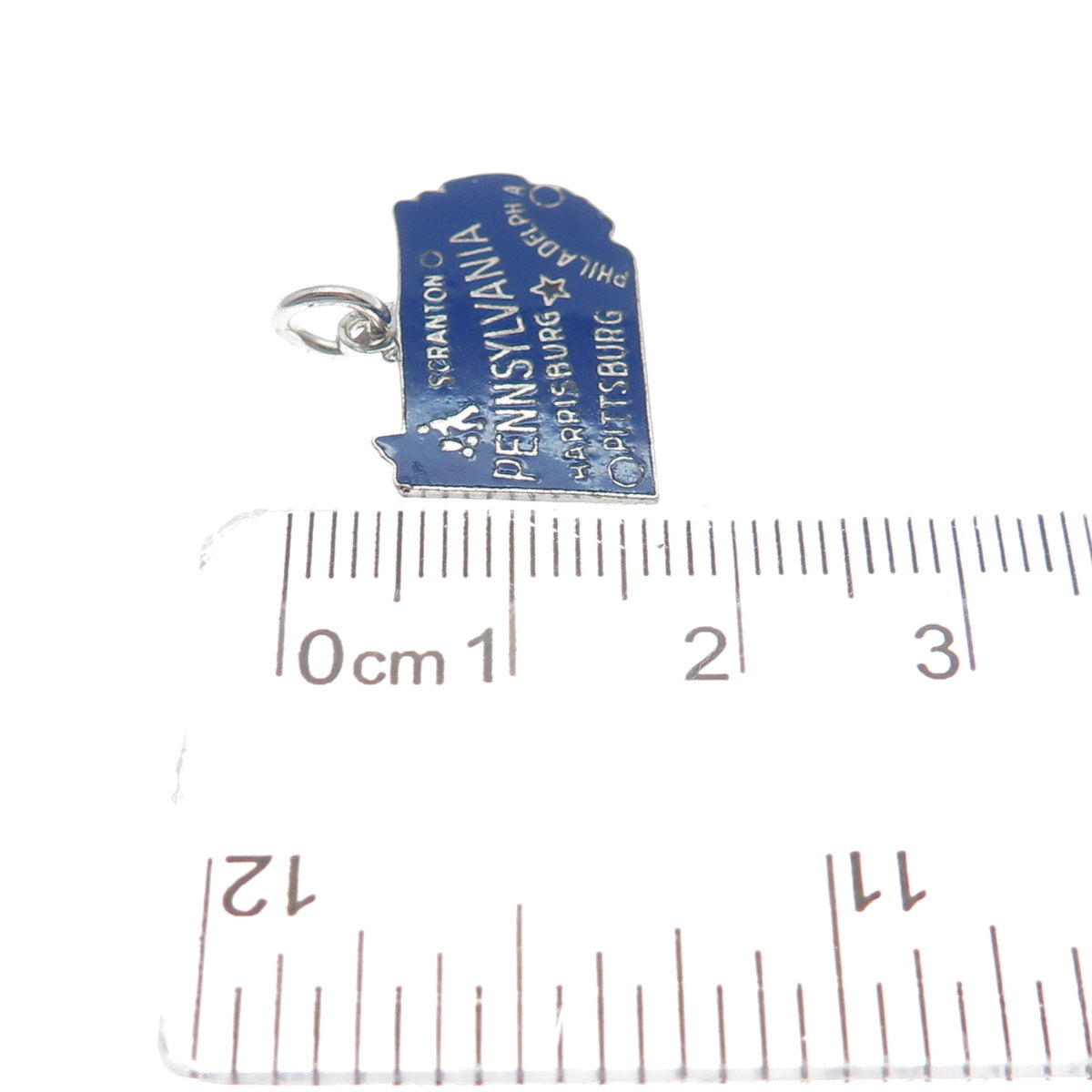 DANECRAFT Sterling Silver Vintage Enamel Pennsylvania Minimalist Charm Pendant