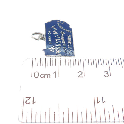 DANECRAFT Sterling Silver Vintage Enamel Pennsylvania Minimalist Charm Pendant